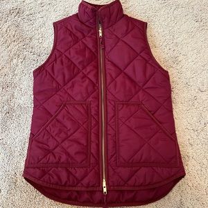 J. Crew factory maroon puffer vest xxs